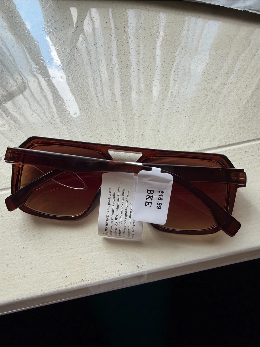 Women’s Oversized Brown Sunglasses - Classic Shield Style